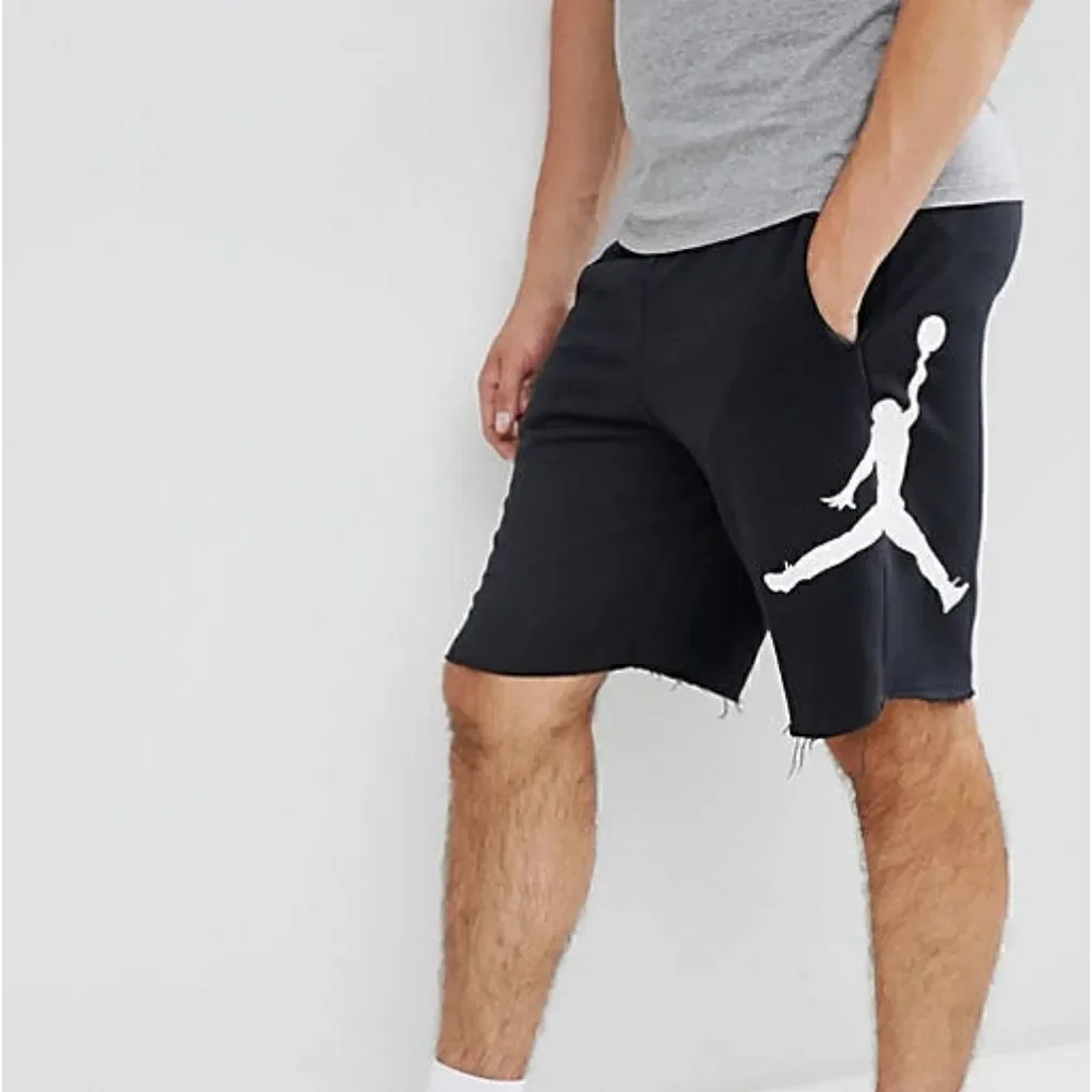 Air Jordan 1 3 4 5 6 8 11 13 14 Retro OG Jumpman Logo Fleece Shorts Black White